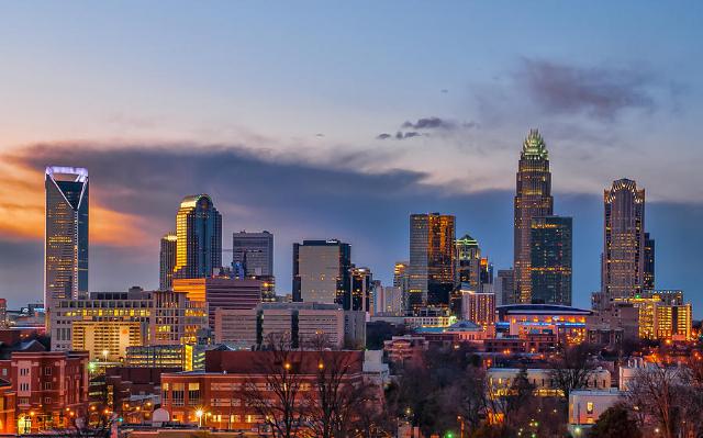 charlotte skyline sunset